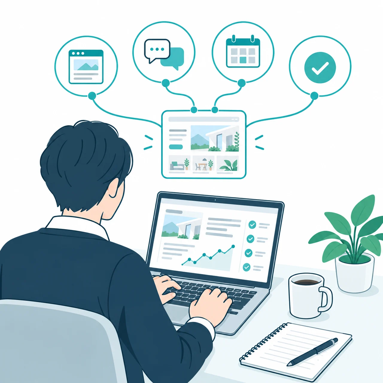 いくつもの売る仕組みを、1つにまとめて作業する人